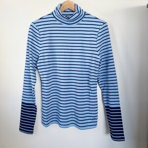 Vineyard Vines Blue Stripe Turtleneck Long Sleeve Top M NWT